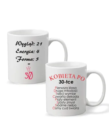 FOTO KUBEK z nadrukiem PREZENT na Urodziny 30