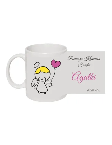 Kubek z nadrukiem Pierwsza Komunia Święta imię data