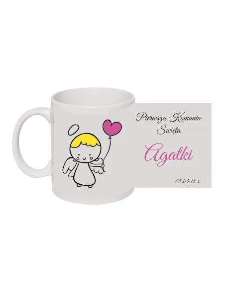 Kubek z nadrukiem Pierwsza Komunia Święta imię data