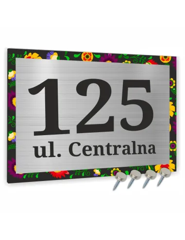 METALOWA TABLICA ADRESOWA NAZWA ULICY ALUMINIUM styl ludowy 20x15cm dibond