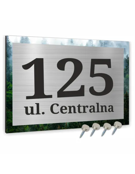 TABLICA ADRESOWA NAZWA ULICY ALUMINIUM kraj obraz drugoplanowy 20x15cm dibond