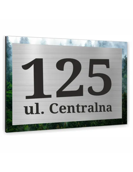 TABLICA ADRESOWA NAZWA ULICY ALUMINIUM kraj obraz drugoplanowy 20x15cm dibond