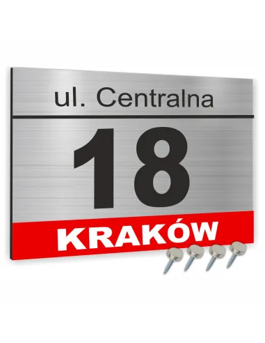 Tabliczka ADRESOWA ALUMINIOWA Tablica NUMER DOMU 30x20 dibond