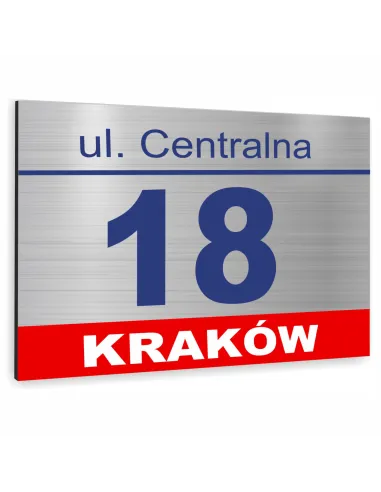 Tabliczka adresowa numer domu NAZWA ULICY 30x20 dibond
