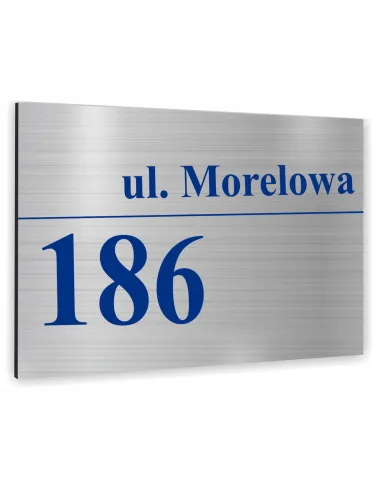 Tabliczka ADRESOWA ALUMINIOWA Tablica NUMER DOMU własny wzór DIBOND 30x20 cm