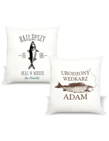 Poduszka PREZENT dla WĘDKARZA URODZONY WĘDKARZ