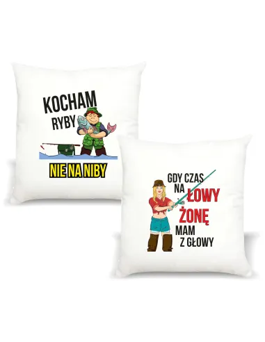 Poduszka PREZENT dla WĘDKARZA KOCHAM RYBY