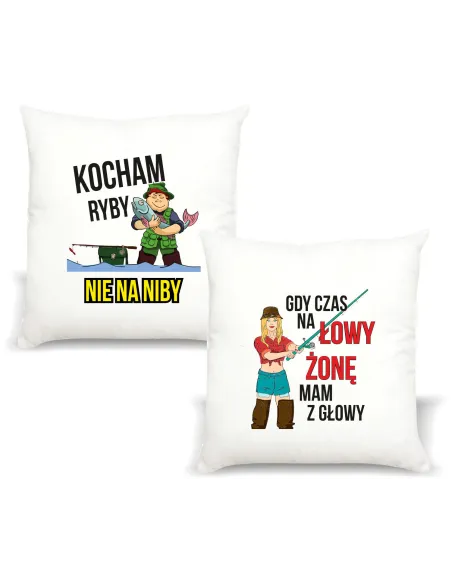 Poduszka PREZENT dla WĘDKARZA KOCHAM RYBY