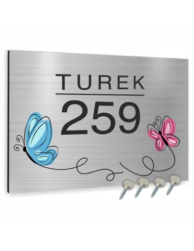 TABLICA tabliczka ADRESOWA Z NUMEREM DOMU 30x20 cm dibond kolorowy wzór