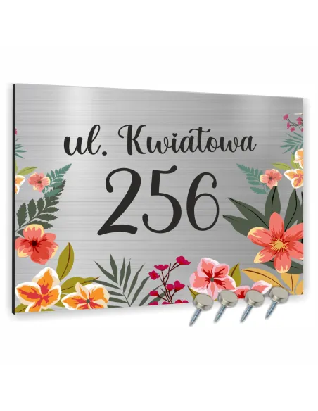 Tabliczka ADRESOWA ALUMINIOWA kolorowa Tablica NUMER DOMU dibond 30x20 cm