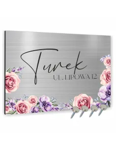 Tabliczka ADRESOWA ALUMINIOWA kolorowa z kwiatami Tablica NUMER DOMU dibond 30x20 cm