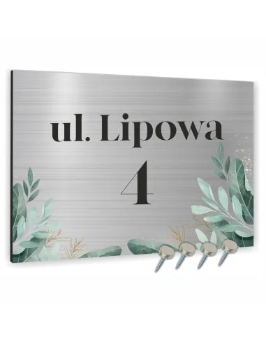 Cyfry na dom NUMER DOMU SREBRNE z różnymi motywami aluminium 3D 30x20cm dibond