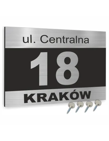 Tabliczka Tablica ADRESOWA ALUMINIOWA z wkrętami różne wzory dibond 30x20 cm