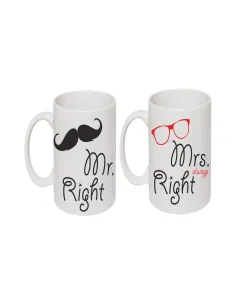 Kubek z nadrukiem Mr. Right Mrs. always Right