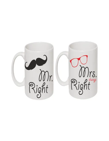 Kubek z nadrukiem Mr. Right Mrs. always Right