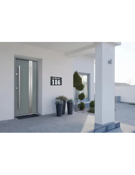 NUMER NA BUDYNEK dom Tabliczka ALUMINIUM delikatny wzór 30x20cm dibond