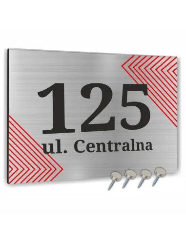 NUMER NA BUDYNEK dom Tabliczka ALUMINIUM delikatny motyw 30x20cm dibond