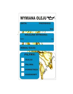 Naklejki serwisowe wymiana oleju rozrządu klimatyzacja 500 sztuk