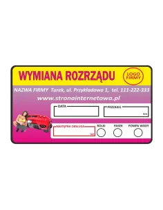 Wymiana oleju rozrządu naklejki serwisowe klimatyzacja 2 szt.