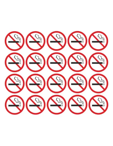 Naklejka naklejki zakaz palenia 5 cm - 110 sztuk