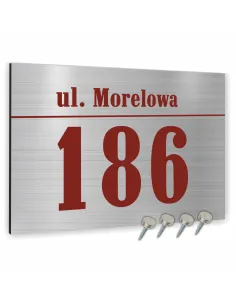 NUMER NA BUDYNEK dom Tabliczka INOX ALUMINIUM kolorowy nadruk 40x30 cm dibond