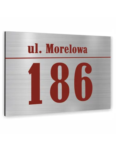 NUMER NA BUDYNEK dom Tabliczka INOX ALUMINIUM kolorowy nadruk 40x30 cm dibond