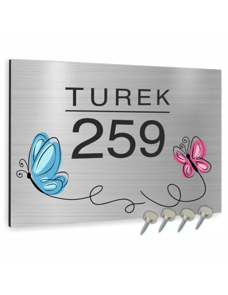 TABLICA tabliczka ADRESOWA Z NUMEREM DOMU 40x30 cm dibond kolorowy wzór