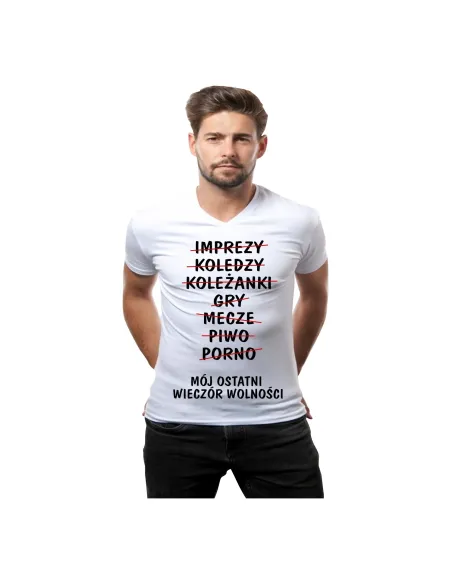 Koszulka z nadrukiem na wieczór kawalerski