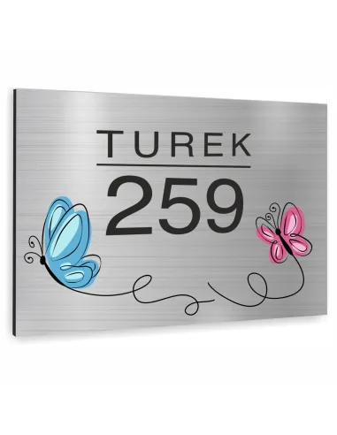 TABLICA tabliczka ADRESOWA Z NUMEREM DOMU 40x30 cm dibond kolorowy wzór