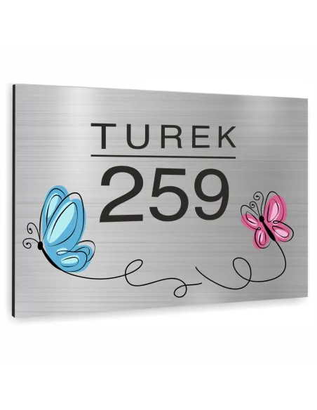 TABLICA tabliczka ADRESOWA Z NUMEREM DOMU 40x30 cm dibond kolorowy wzór