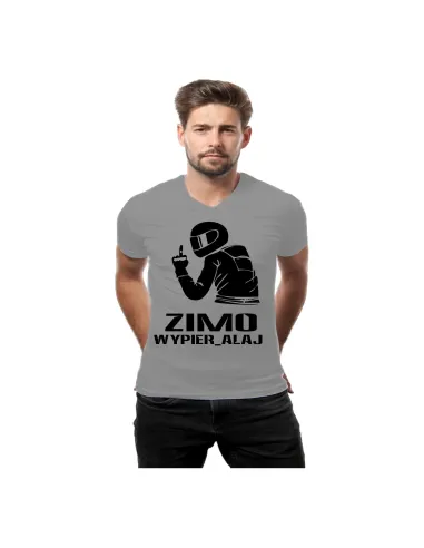Śmieszna Koszulka dla mężczyzny z nadrukiem zimo wypier_alaj