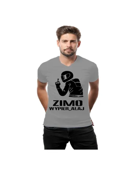 Śmieszna Koszulka dla mężczyzny z nadrukiem zimo wypier_alaj