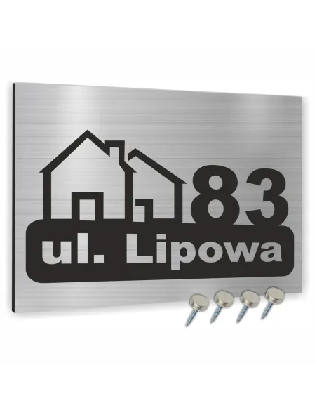 TABLICA Z NUMEREM DOMU TABLICZKA adresowa z motywem domu 40x30cm dibond