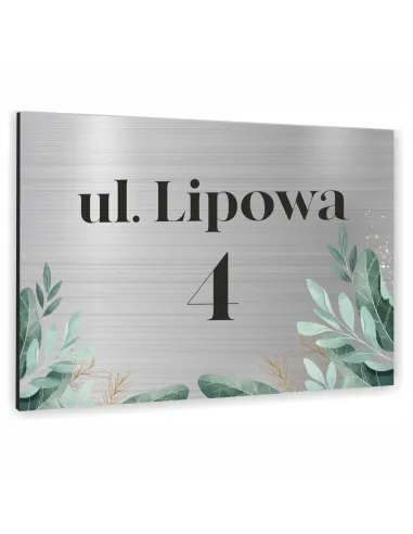 Cyfry na dom NUMER DOMU SREBRNE z różnymi motywami aluminium 3D 40x30cm dibond