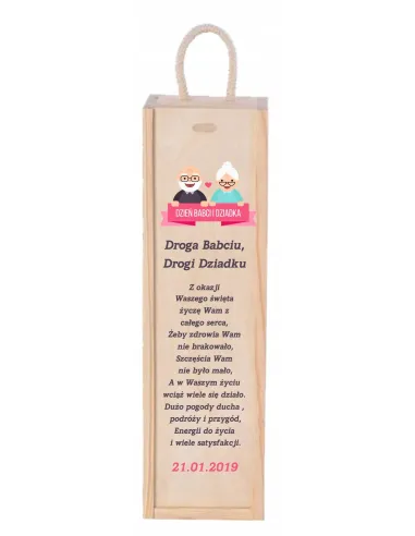 SKRZYNKA NA WINO prezent NA DZIEŃ BABCI I DZIADKA