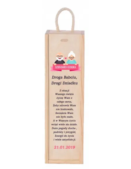 SKRZYNKA NA WINO prezent NA DZIEŃ BABCI I DZIADKA