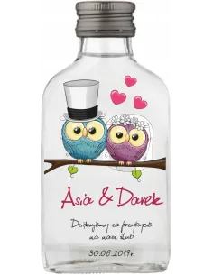 BUTELECZKI WESELNE Z NADRUKIEM UV 100ML - 200 szt.