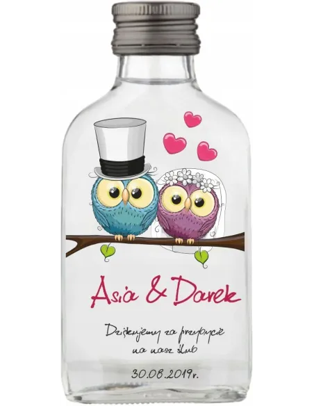 BUTELECZKI WESELNE Z NADRUKIEM UV 100ML - 200 szt.