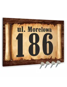Tabliczka  ADRESOWA ALUMINIOWA oznaczenie domu motyw pergaminu dibond 40x30 cm