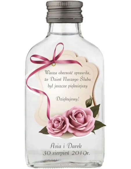 BUTELECZKI WESELNE piersiówki Z NADRUKIEM UV 100ML