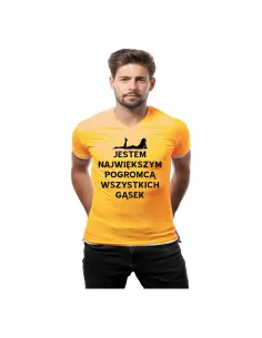 Koszulka z nadrukiem jestem największym pogromcą wszystkich gąsek