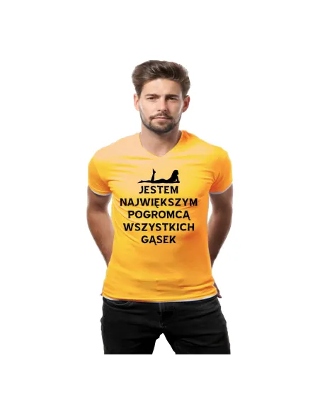 Koszulka z nadrukiem jestem największym pogromcą wszystkich gąsek
