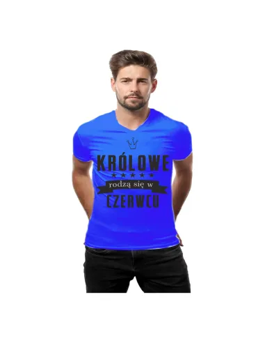 Koszulka z nadrukiem królowie rodzą się w czerwcu