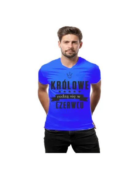 Koszulka z nadrukiem królowie rodzą się w czerwcu