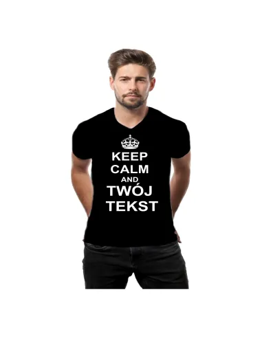 Koszulka z nadrukiem keep calm and twój tekst