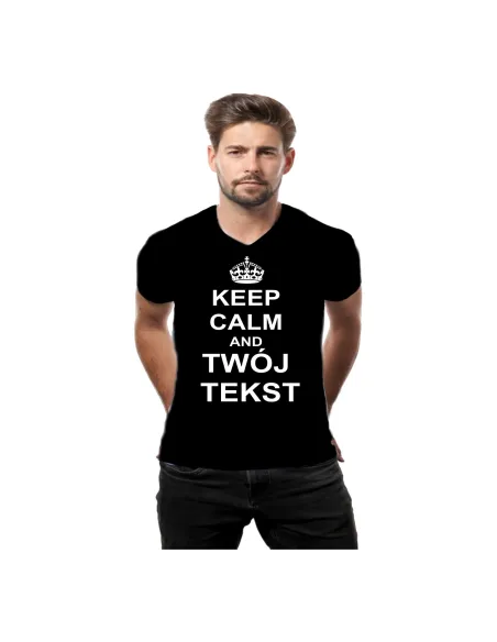 Koszulka z nadrukiem keep calm and twój tekst