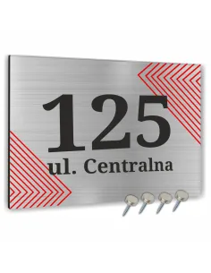NUMER NA BUDYNEK dom Tabliczka ALUMINIUM delikatny motyw 40x30cm dibond