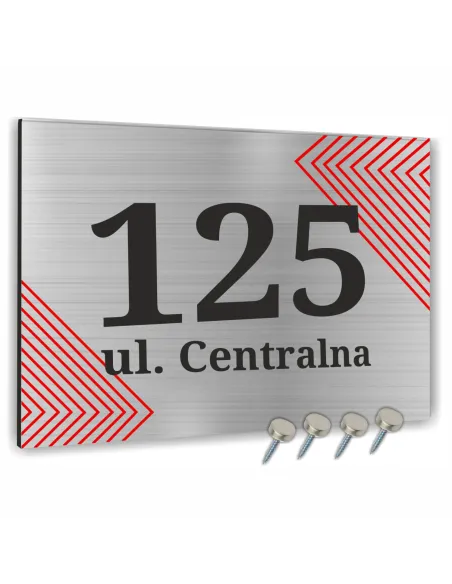 NUMER NA BUDYNEK dom Tabliczka ALUMINIUM delikatny motyw 40x30cm dibond