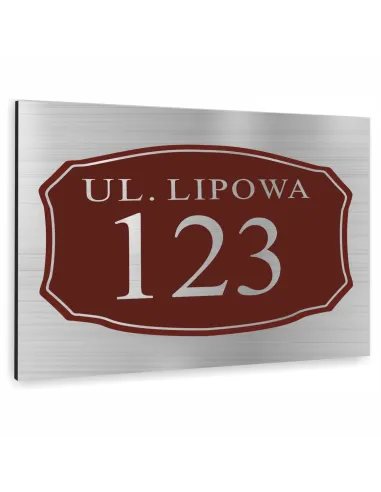 TABLICA ADRESOWA z numerem domu z dodatkiem czerwieni DIBOND 40x30 cm