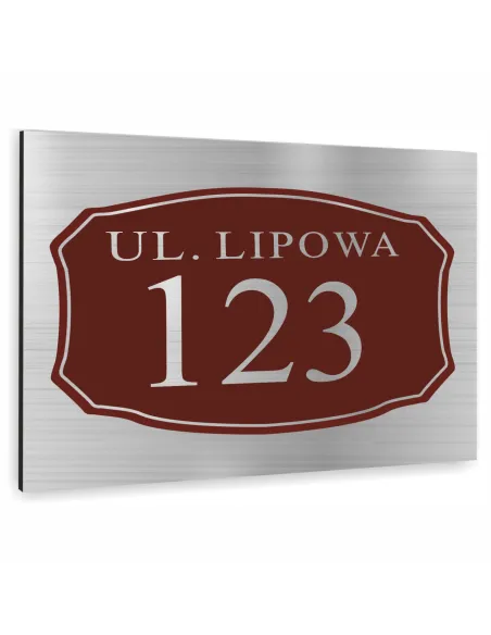TABLICA ADRESOWA z numerem domu z dodatkiem czerwieni DIBOND 40x30 cm